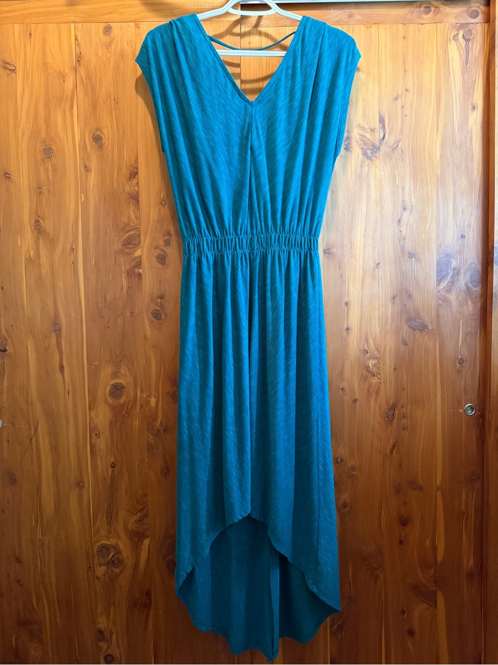 Mossimo Supply Co. Teal V-Neck Asymmetrical High-Low Dress